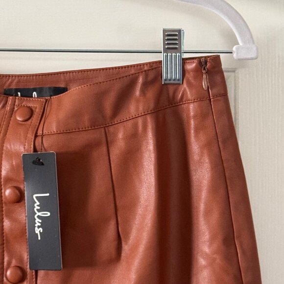 New Lulus Most Fab Clay Vegan Leather Mini Skirt Size S Small - Picture 6 of 16
